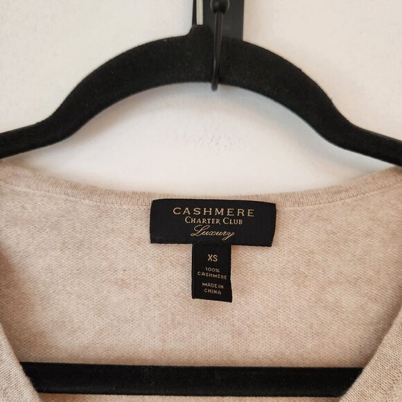 Charter Club Luxury 100% Cashmere Sweater Pink Striped V-Neck Women's XS - Picture 4 of 6